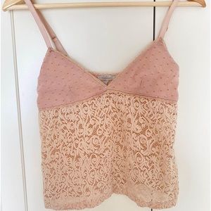 Zara baby pink mesh tank top